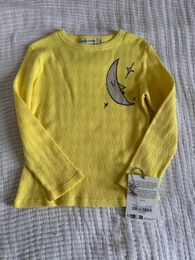 Bobo Choses Bright Yellow Moon Graphic Long-Sleeve Tee